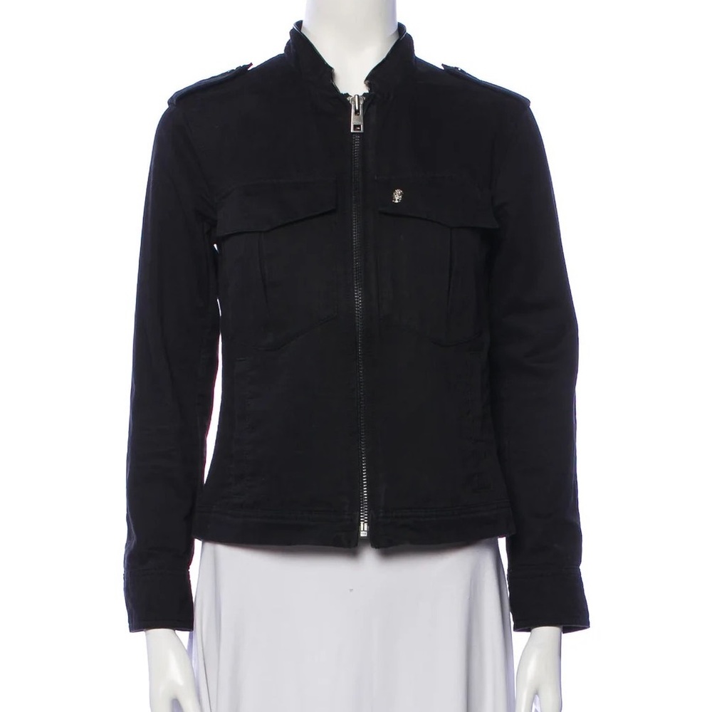 Zadig & Voltaire Black Evening Jacket Kavy NM with Artistic Words Skull Back